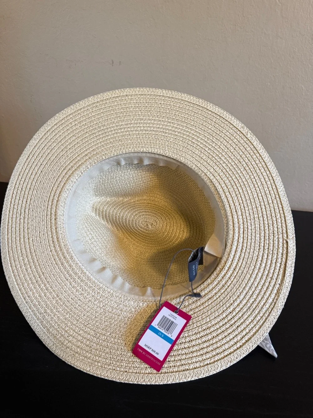 Vince Camuto Women’s Natural Sun Hat Animal Print Scarf Band NEW